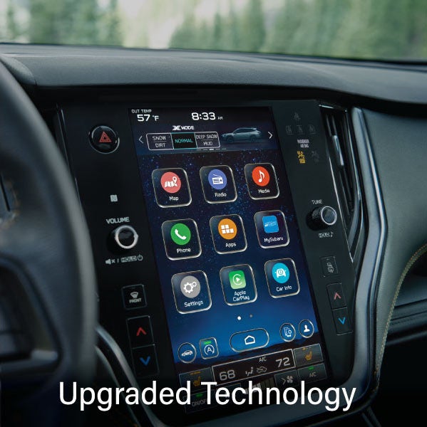 An 8-inch available touchscreen with the words “Ugraded Technology“. | Sutherlin Subaru in Kingston TN